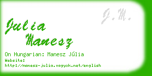 julia manesz business card